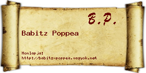 Babitz Poppea névjegykártya